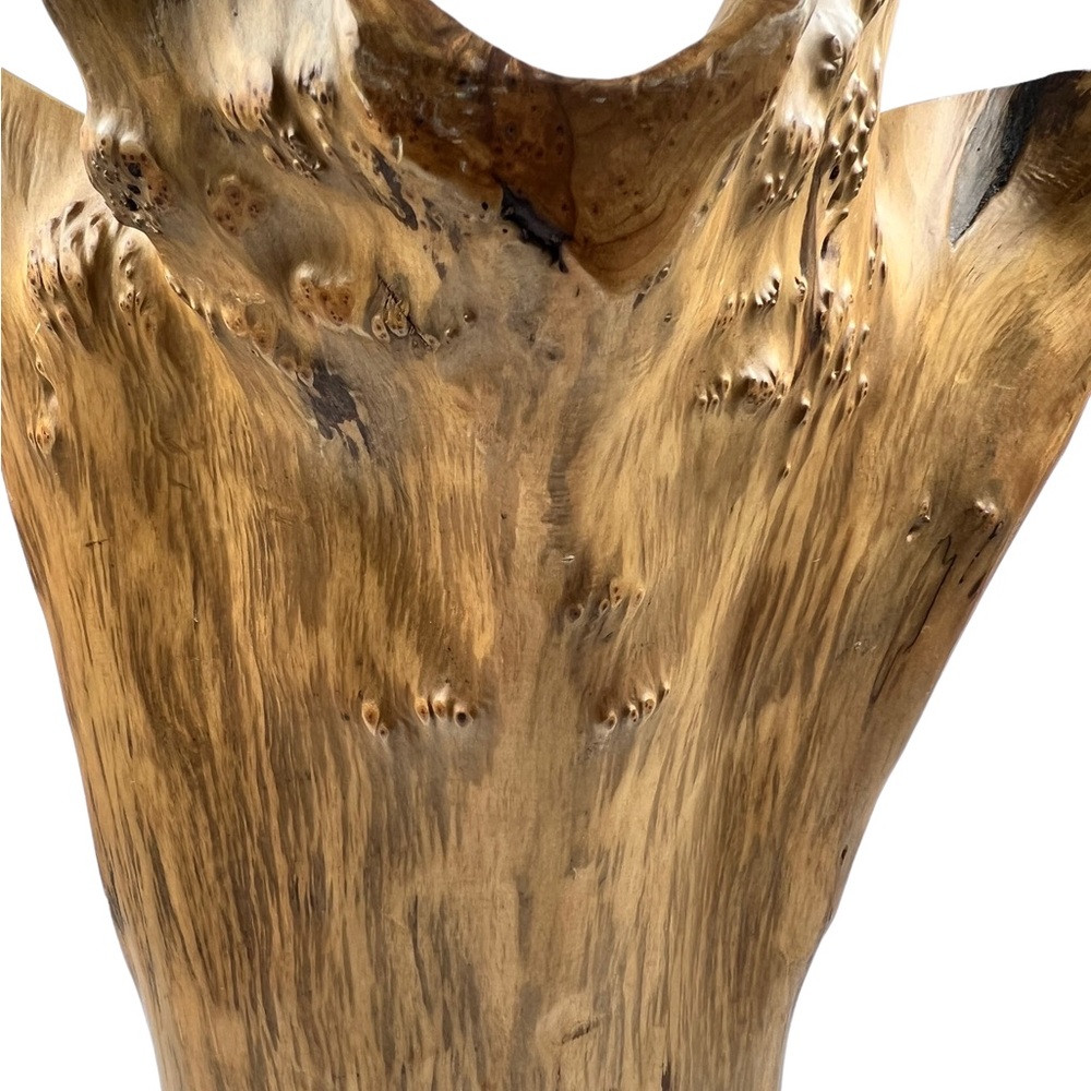 Hand Carved Wooden Vase Birdseye Maple Burl Wood Tree Stump Natural Juniper JK - Picture 2 of 8